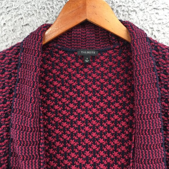 Talbots Open Front Cardigan Sweater Womens S Multicolor Wool Blend Long Sleeve - Picture 2 of 16